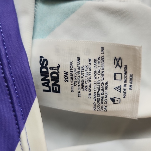 Lands End Plus Striped Tankini,  Bottoms, and Skirted Bottom 3 Pc Set EUC 🏖 - Picture 5 of 15